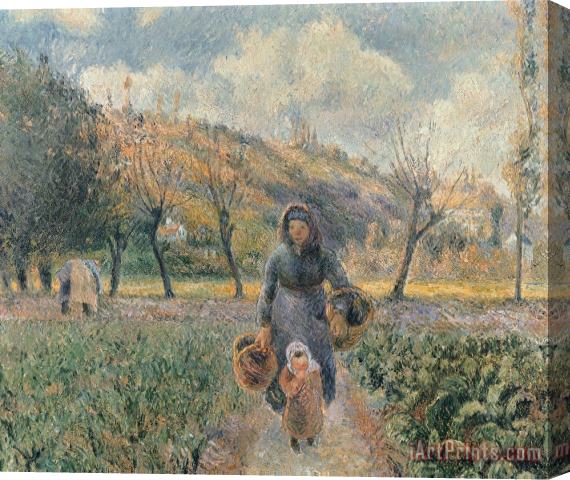 Camille Pissarro In The Garden Stretched Canvas Print / Canvas Art