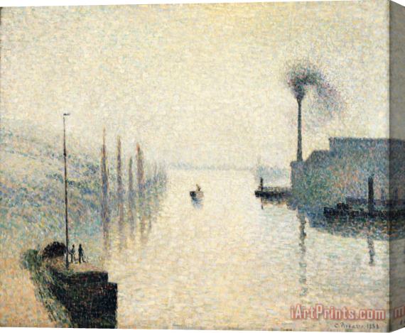 Camille Pissarro L'ile Lacroix, Rouen (the Effect of Fog) Stretched Canvas Print / Canvas Art