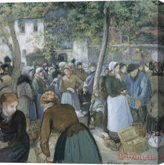 Camille Pissarro Poultry Market, Gisors Stretched Canvas Print / Canvas Art