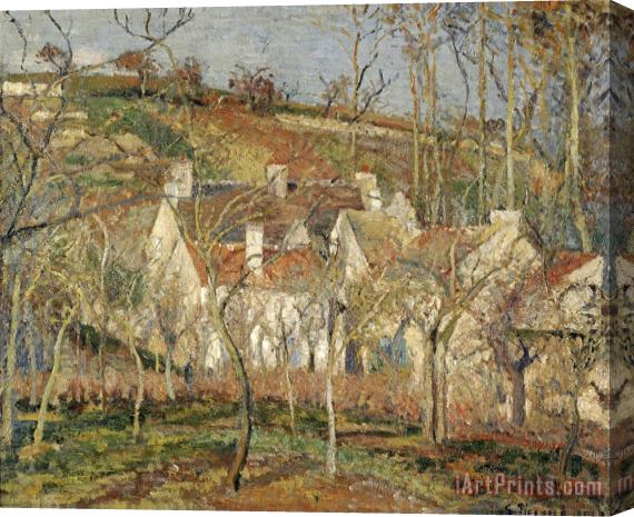 Camille Pissarro Red Roofs, Corner of a Village, Winter Stretched Canvas Painting / Canvas Art