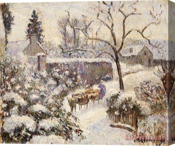 Camille Pissarro Snow at Montfoucaul Stretched Canvas Print / Canvas Art