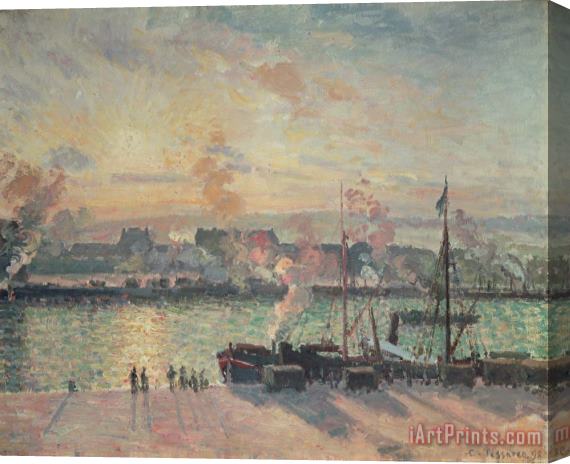 Camille Pissarro Sunset at Rouen Stretched Canvas Print / Canvas Art