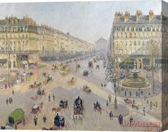 Camille Pissarro The Avenue De L'opera, Paris, Sunlight, Winter Morning Stretched Canvas Painting / Canvas Art
