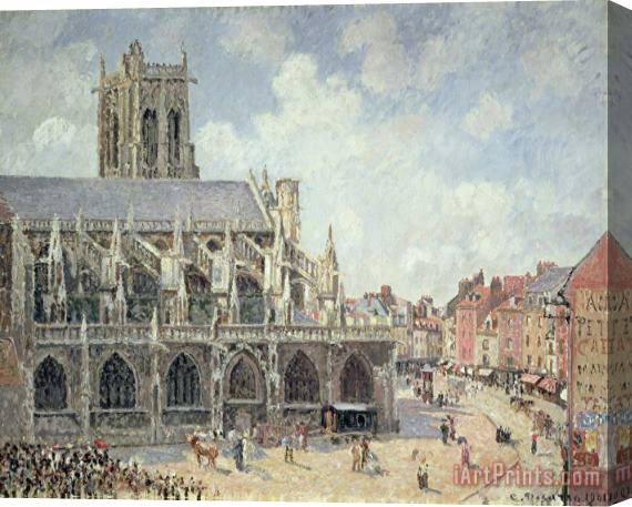 Camille Pissarro The Church of Saint Jacques in Dieppe Stretched Canvas Print / Canvas Art