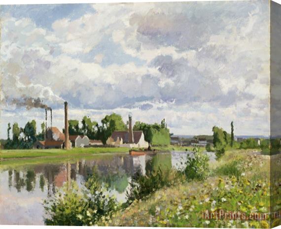 Camille Pissarro The River Oise near Pontoise Stretched Canvas Painting / Canvas Art