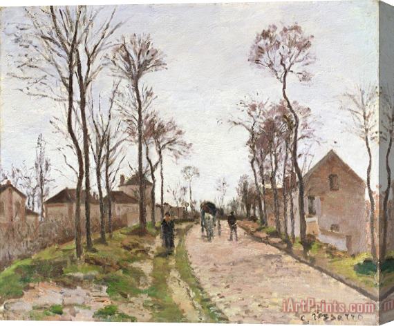 Camille Pissarro The Road to Saint Cyr at Louveciennes Stretched Canvas Painting / Canvas Art