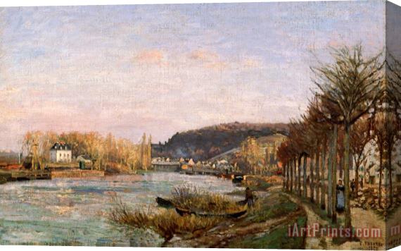 Camille Pissarro The Seine at Bougival Stretched Canvas Painting / Canvas Art