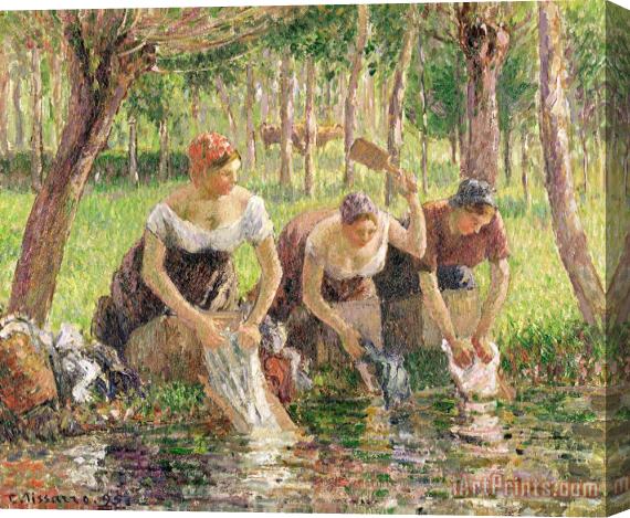 Camille Pissarro The Washerwomen Stretched Canvas Painting / Canvas Art