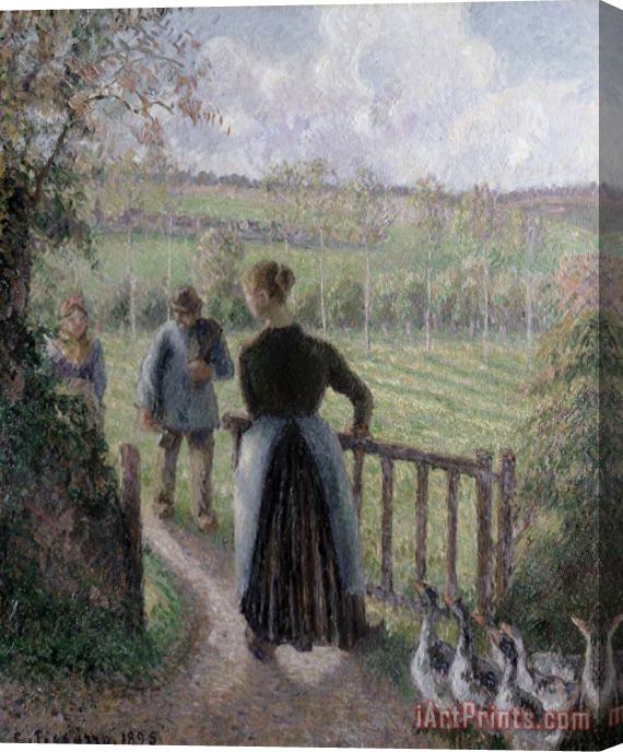 Camille Pissarro The Woman with the Geese Stretched Canvas Painting / Canvas Art
