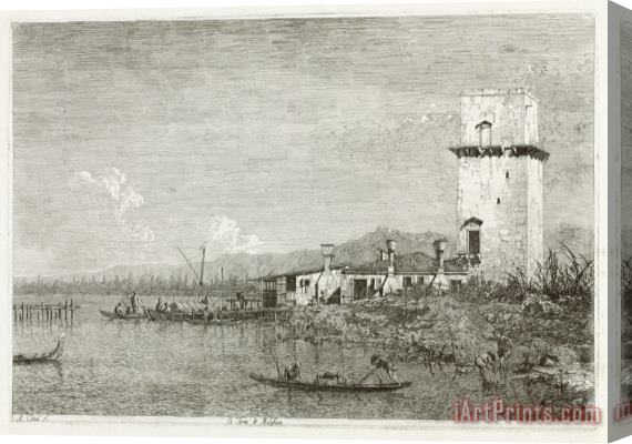 Canaletto The Tower of Malghera Stretched Canvas Painting / Canvas Art