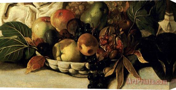 Caravaggio Basket Of Fruit Detail Bacchus Stretched Canvas Print / Canvas Art