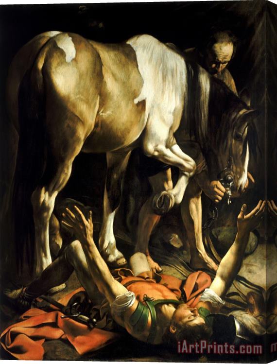 Caravaggio Conversion on The Way to Damascus Stretched Canvas Print / Canvas Art