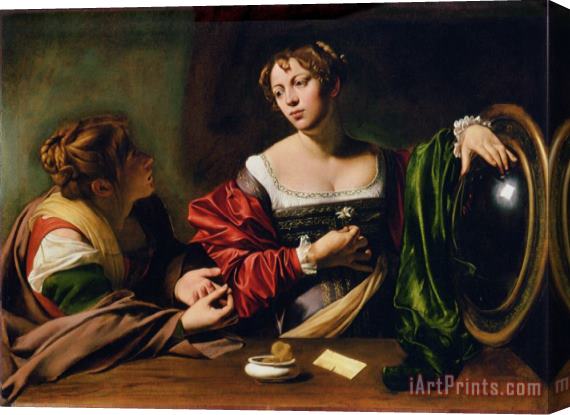 Caravaggio Martha And Mary Magdalene Stretched Canvas Print / Canvas Art