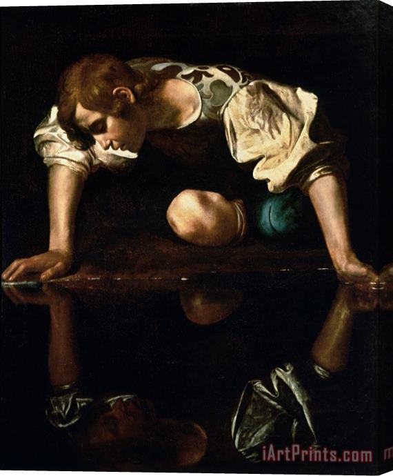 Caravaggio Narcissus 1608 Stretched Canvas Print / Canvas Art