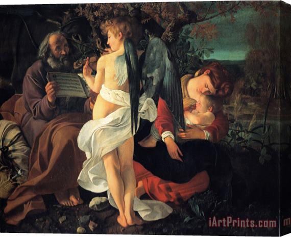 Caravaggio Rest Flight Egypt 1598 Stretched Canvas Painting / Canvas Art