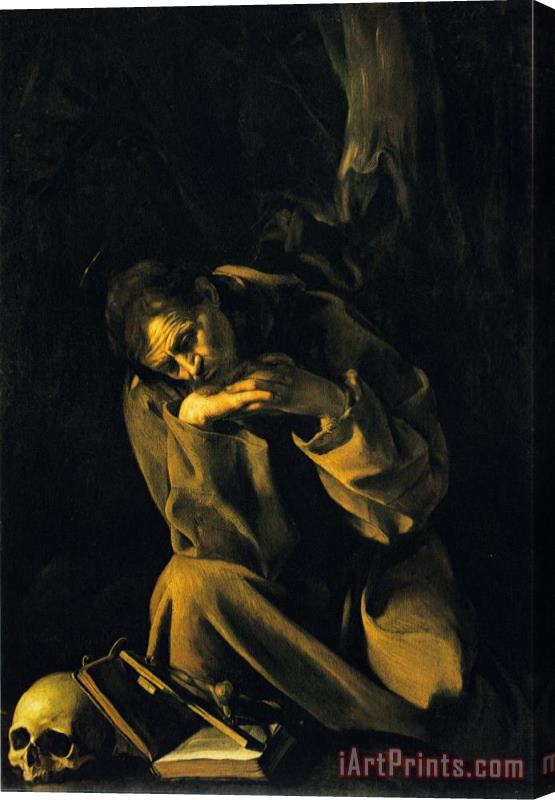 Caravaggio St Francis Prayer Stretched Canvas Painting / Canvas Art