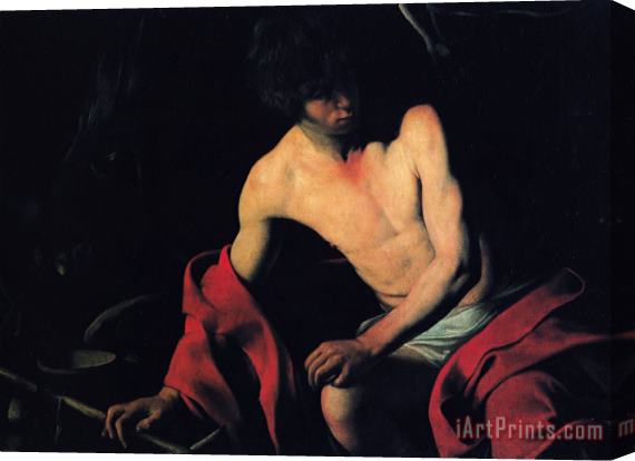 Caravaggio St John Baptist 1605 Stretched Canvas Print / Canvas Art
