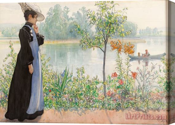 Carl Larsson Karin by The Shore Stretched Canvas Print / Canvas Art
