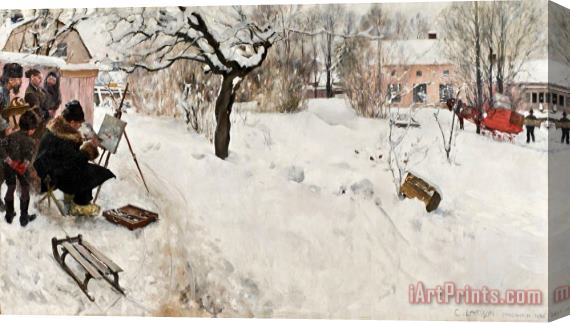 Carl Larsson Open Air Painter. Winter Motif From Asogatan 145, Stockholm Stretched Canvas Print / Canvas Art