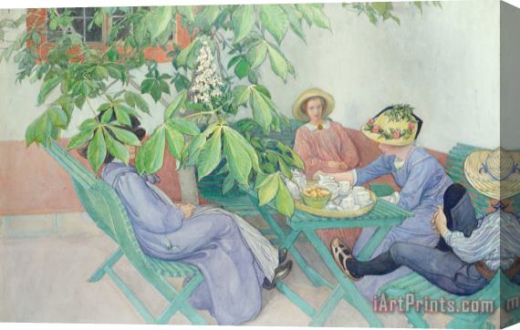 Carl Larsson Under The Chestnut Tree Stretched Canvas Painting / Canvas Art