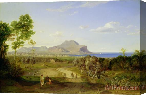 Carl Rottmann View over Palermo Stretched Canvas Print / Canvas Art