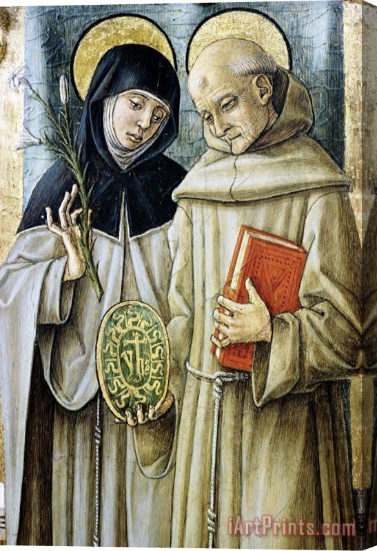 Carlo Crivelli Detail of Saint Bernardino And Saint Catherine of Siena Stretched Canvas Painting / Canvas Art