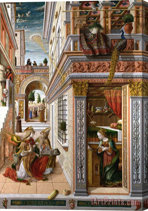 Carlo Crivelli The Annunciation with Saint Emidius Stretched Canvas Painting / Canvas Art