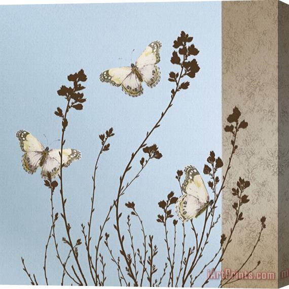 Caroline Gold Butterflies Stretched Canvas Painting / Canvas Art