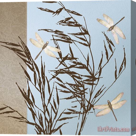 Caroline Gold Dragonflies Stretched Canvas Print / Canvas Art