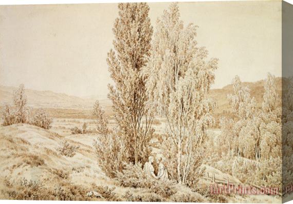 Caspar David Friedrich Summer (sepia Ink And Pencil on Paper) Stretched Canvas Print / Canvas Art
