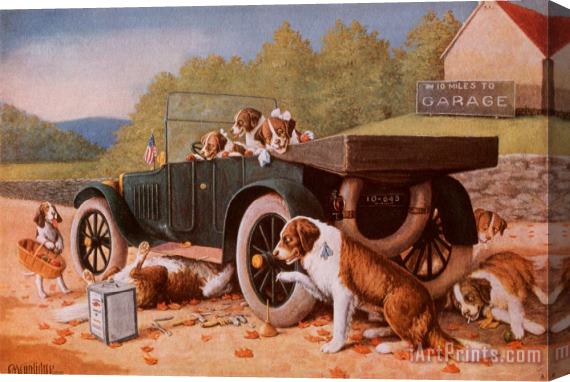 cassius marcellus coolidge Ten Miles to a Garage Stretched Canvas Print / Canvas Art