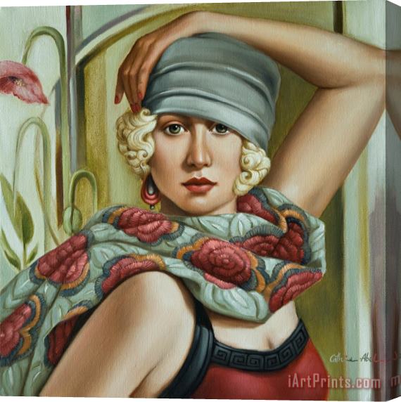 Catherine Abel Grey Cloche Stretched Canvas Painting / Canvas Art