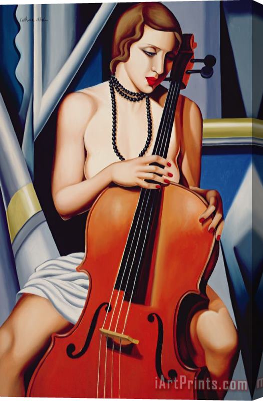 Catherine Abel Woman with Cello Stretched Canvas Print / Canvas Art