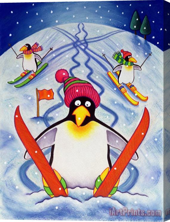 Cathy Baxter Skiing Holiday Stretched Canvas Print / Canvas Art