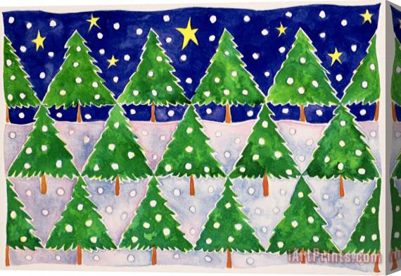 Cathy Baxter Stars And Snow Stretched Canvas Print / Canvas Art