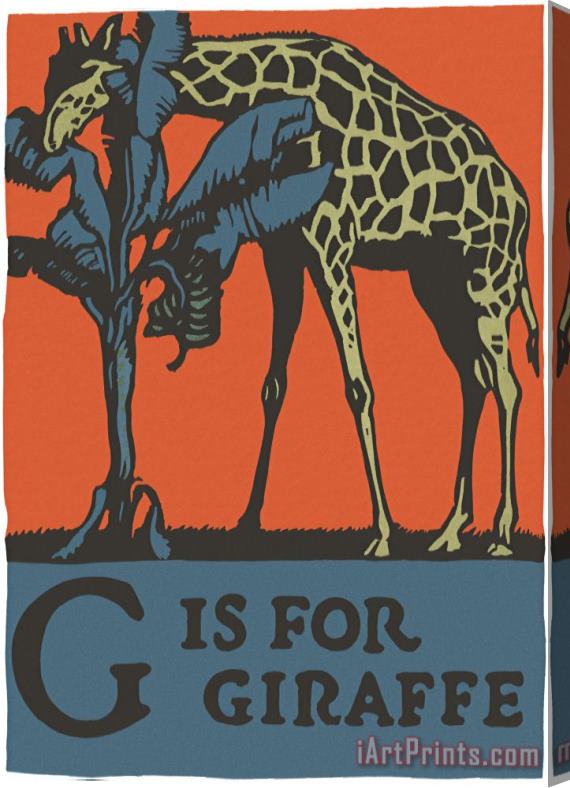 C.B. Falls Alphabet: G Is for Giraffe Stretched Canvas Print / Canvas Art