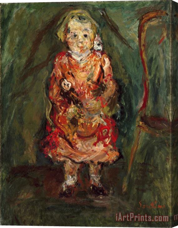 Chaim Soutine Young Girl with a Doll Stretched Canvas Print / Canvas Art