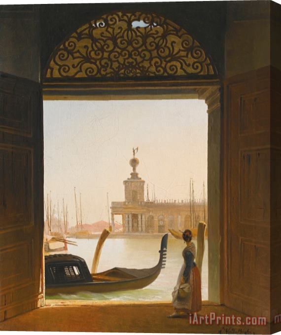Charles Auguste Van Den Berghe Venice, a View of The Dogana Seen Through a Large Doorway Stretched Canvas Print / Canvas Art