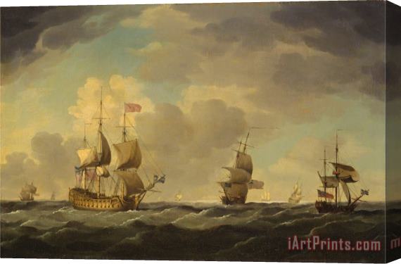 Charles Brooking An English Flagship Under Easy Sail in a Moderate Breeze Stretched Canvas Print / Canvas Art