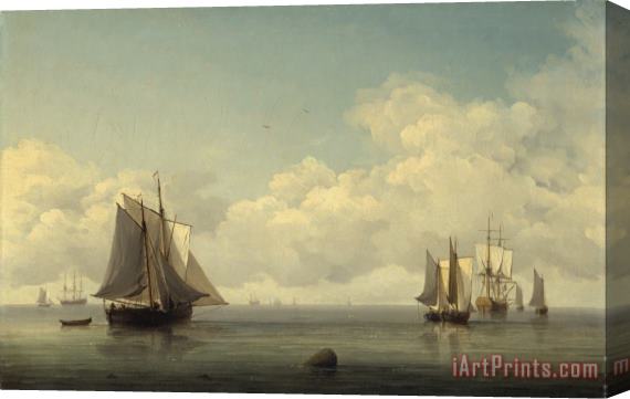 Charles Brooking Fishing Boats in a Calm Sea Stretched Canvas Print / Canvas Art