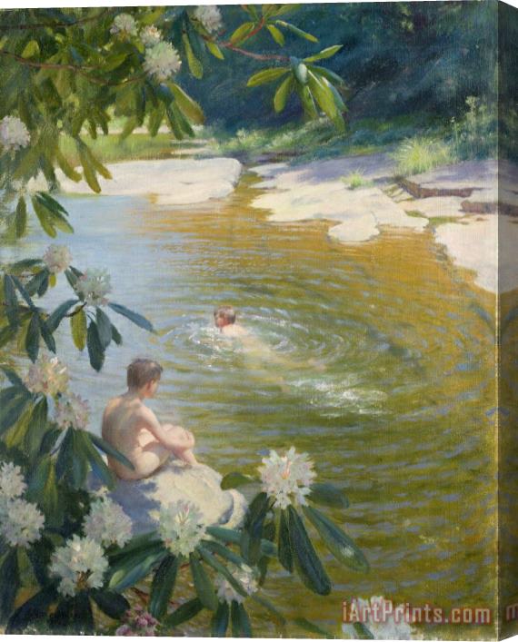 Charles Courtney Curran The Swimming Hole Stretched Canvas Painting / Canvas Art