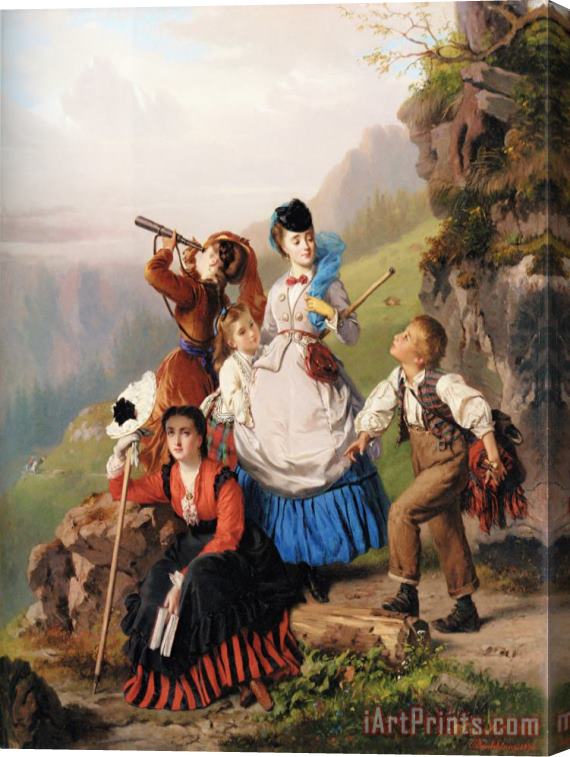 Charles Edouard Boutibonne The Young Mountaineers Stretched Canvas Print / Canvas Art