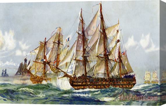 Charles Edward Dixon Taking On The Duguay Trouin After Trafalgar Stretched Canvas Painting / Canvas Art