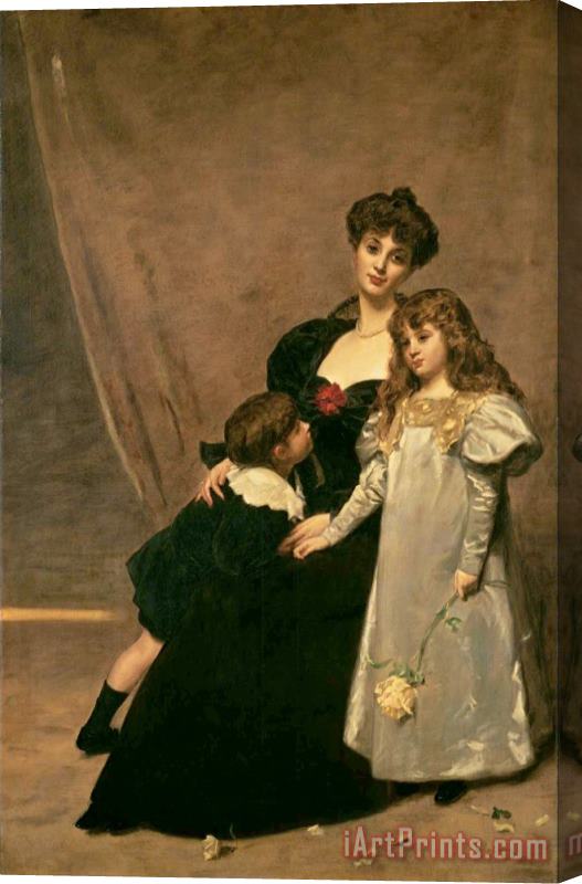 Charles Emile Auguste Carolus Duran Mother And Children (madame Feydeau And Her Children) Stretched Canvas Print / Canvas Art