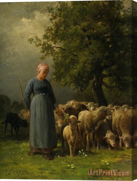 Charles Emile Jacque The Missing Flock Stretched Canvas Print / Canvas Art