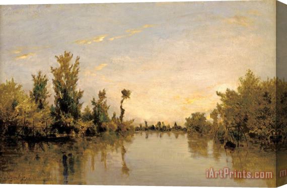 Charles Francois Daubigny Banks of The Seine Stretched Canvas Painting / Canvas Art