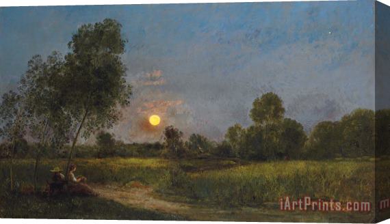 Charles Francois Daubigny Moonrise Stretched Canvas Print / Canvas Art