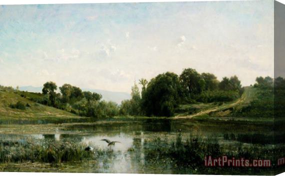 Charles Francois Daubigny The pond at Gylieu Stretched Canvas Print / Canvas Art
