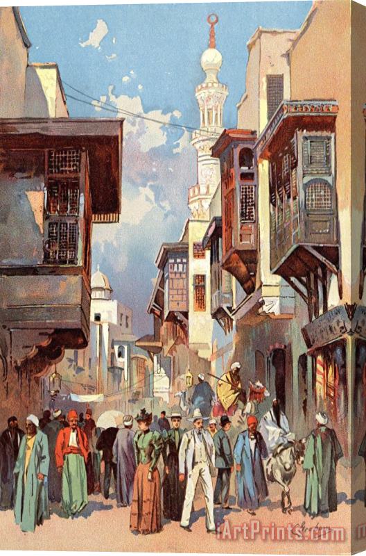 Charles Graham Cairo Street, From The World's Fair in Water Colors Stretched Canvas Print / Canvas Art