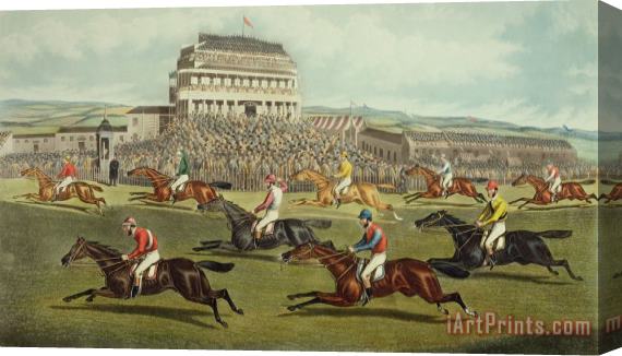 Charles Hunt and Son The Liverpool Grand National Steeplechase Coming In Stretched Canvas Painting / Canvas Art